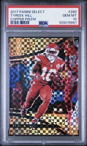 2017 Select #280 Tyreek Hill Field Level Copper Prizm #37/75 PSA 10
