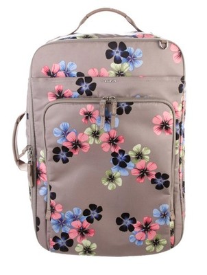 TUMI Floral Rolling Carry On Suitcase Wheeled Travel Luggage Pink Taupe Nylon