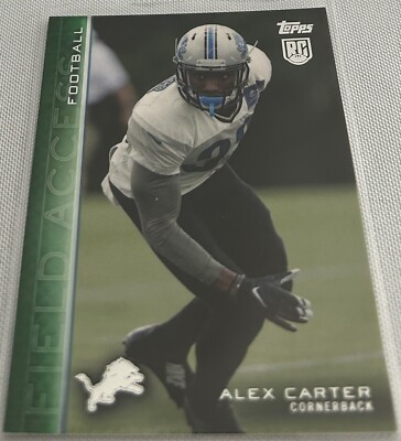 2015 Topps Football Alex Carter Detroit Lions Field Access Green Rookie #d 33/50