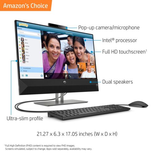 HP 4NN56AA#ABA Pavilion 24" AIO i5-9400T 12GB 512GB SSD Win 10 24-XA0032 Black - Picture 2 of 8