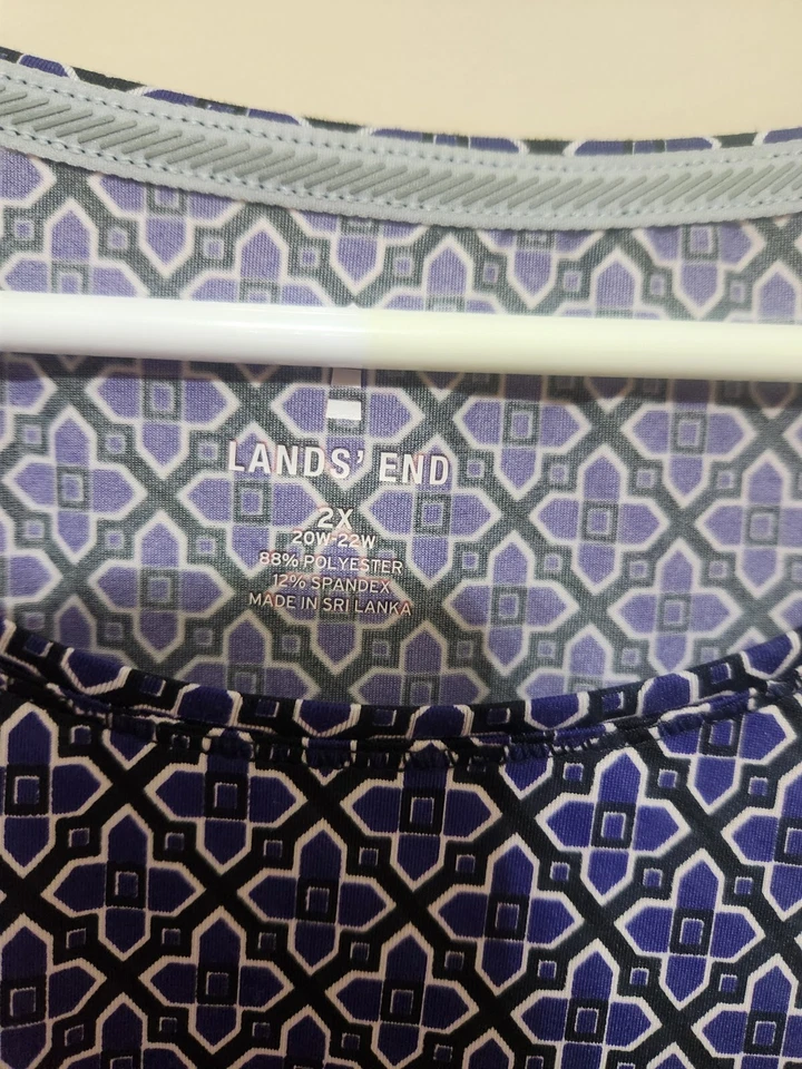 Camiseta Lands' End Para Mujer 2XL Cuello Redondo Manga Corta Informal Camiseta Púrpura Foto 3 de 4