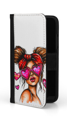 Sunny-Case Klapphülle Flip Case Etui für Xiaomi Redmi 13pro Heart Sunglass Nr.