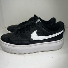 Nike Womens Court Vision Alta Black Leather Sz 7.5 Basketball 