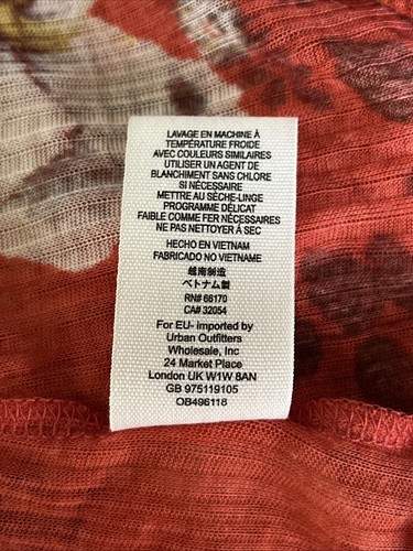 Neu mit Etikett Free People Damen-Tunika rot Blumenmuster transparenter Body Hi-Lo Gr. XS Cami neu - Bild 13 von 13