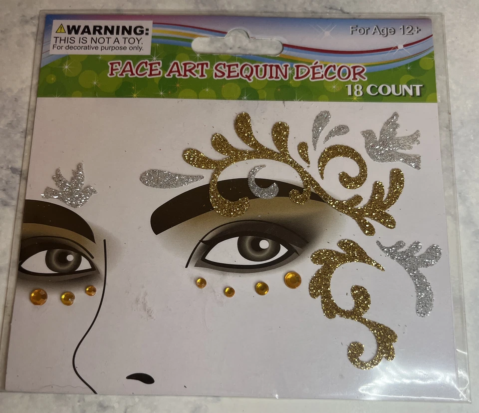 Arte facial gemas de leopardo y pegatinas faciales accesorio de disfraz Foto 3 de 3
