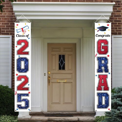 KMUYSL Graduation Decorations Class of 2025 Red & Blue Congrats Grad Banner H... - Picture 8 of 9