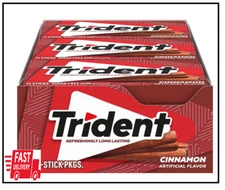 Trident Cinnamon Sugar Free Gum, 12 Packs of 14 Pieces (168 Total Pieces)