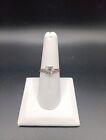 Bent Antique Stamped Sterling Missing Side Stone Size 7.5 Cz Ring!