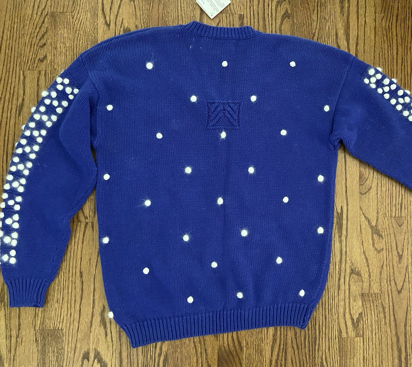 Vintage NWT IsKnitCute Hand Knit Ugly Christmas Sweater Holy Grail 2XL Stocking image 3