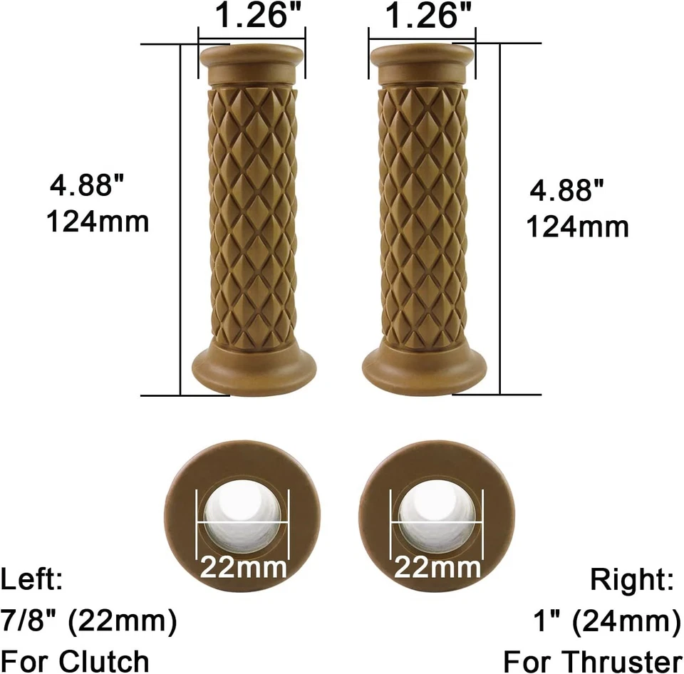 Motorcycle Retro Hand Handlebar 7/8" for Suzuki GSXR 1000 750 300 250 Non Slip Foto 4 de 4