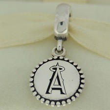 Authentic Pandora USB791169-G013 Los Angeles Angels Baseball Silver Bead Charm