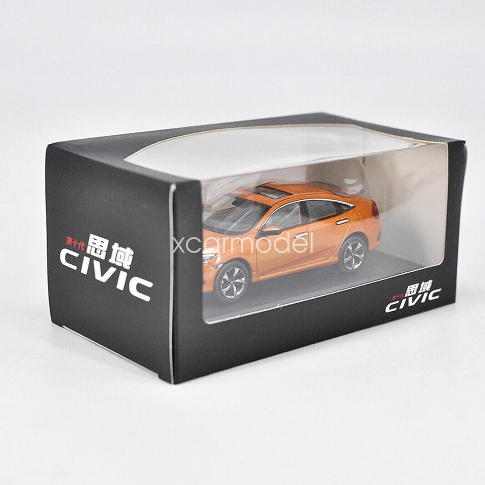 Honda CIVIC 2016 Décima Generación 2016 Naranja Diecast Coche Juguete Colección Foto 2 de 4