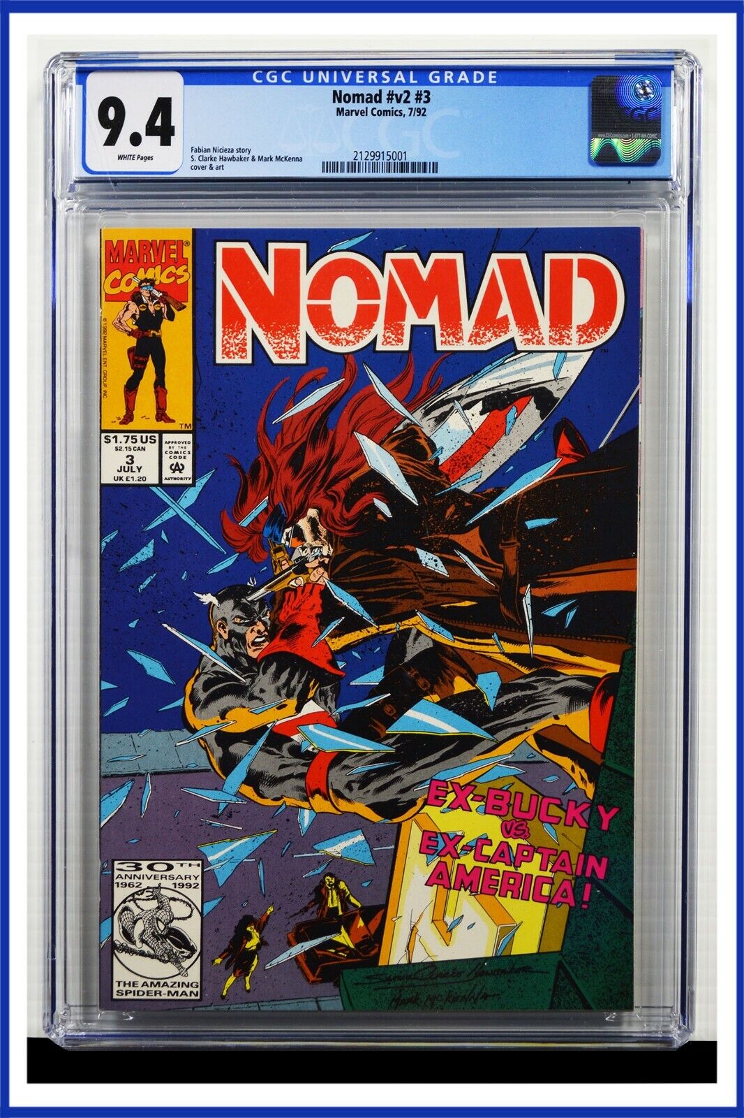 Nomad #v2 #3 CGC Graded 9.4 Marvel July 1992 White Pages Comic Book