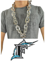 New MLB Florida Miami Marlins Big Fan Chain Jumbo Silver Necklace Foam Team Logo