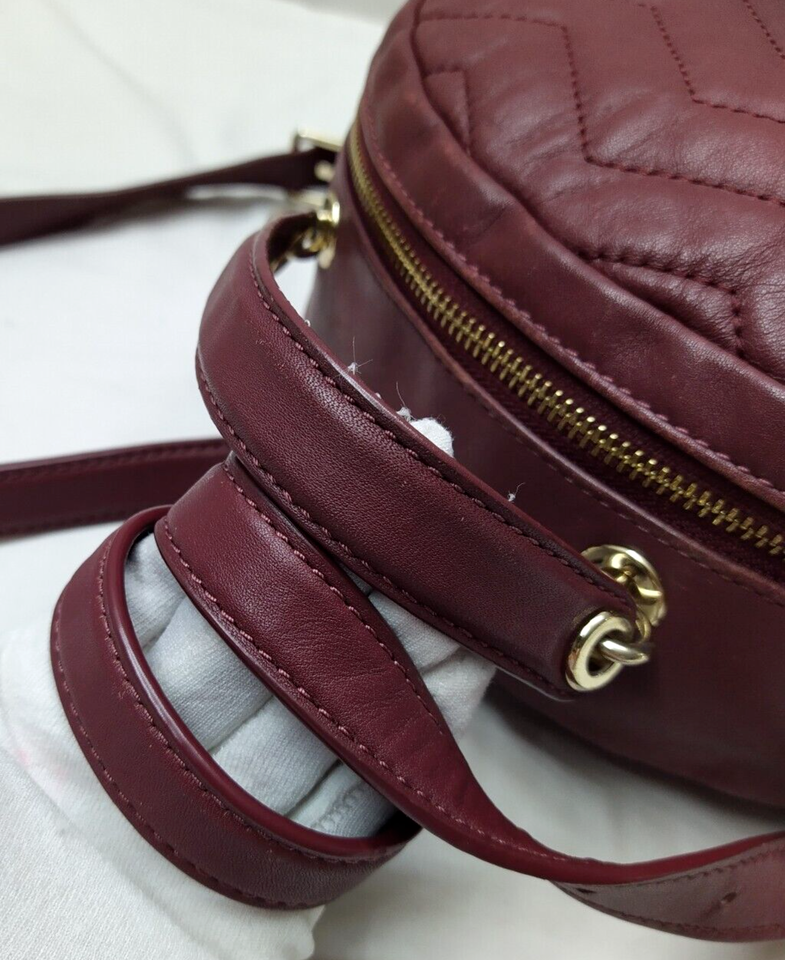 Kate Spade New York Maroon Leather Quilted Top Handle Zipper  display picture 3