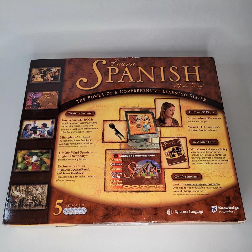 Learn Spanish Your Way Interactive Comprehensive Bx SET 5 CD Workbook Microphone - Image 2 of 4