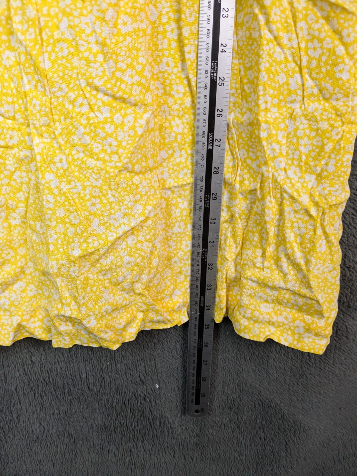 H&M ladies casual dress size 10 yellow mix button up puff sleeve New thumbnail 9