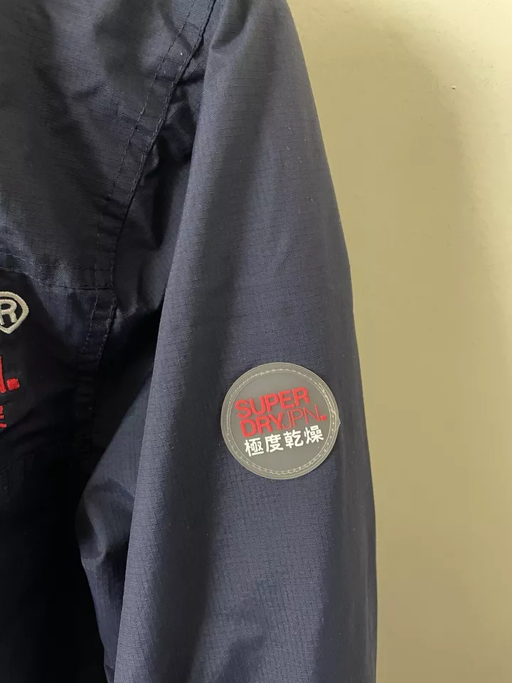 Superdry Original Windcheater Fleece Lined Three Zip Jacket Size Small - Image 2 of 4