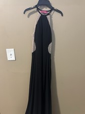Prom/Pageant/Evening Gown - halter neck, Rhinestone Back , Floor Length, Black