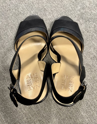 Naturalizer TERAH W US7.5 UK5.5 EU37.5 Black Leather Comfort Block Heel Sandals - Picture 13 of 24