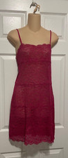 Josie Natori Sheer Lace Chemise M Hibiscus 120