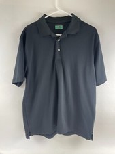 Ben Hogan Performance Polo Shirt Men's Size L 42/44 Black Short Sleeve Button Up