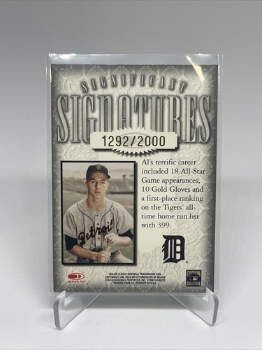 Al Kaline 1998 Donruss Significant Signatures Auto /2000 - Picture 2 of 2