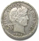 1904 Barber Dime VERY FINE Full LIBERTY