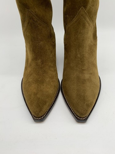 ISABEL MARANT Dahope boots UK 6 EU39 NEW Suede cowboy roper khaki suede mid calf - Picture 6 of 17