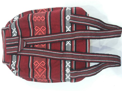 RASTA Bag Beach Hippie Baja Ethnic Multicolors Wide Backpack Made in Mexico - Picture 24 of 29