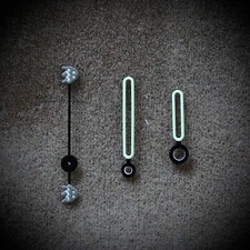 Dial maker - Pac Man Homage Hands for Seiko Mod Swiss super luminova C3/Grey