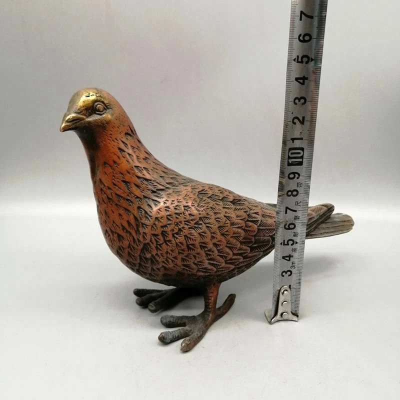 Antigüedades chinas artesanías de cobre paloma decoración del hogar colección de adornos Foto 3 de 4