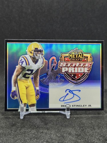 2022 LEAF METAL DRAFT DEREK STINGLEY JR STATE PRIDE BLACK HOLO AUTO /15 LSU