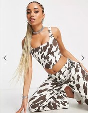 ASOS DESIGN – Legere Dad-Jeans mit Kuh-Muster in Größe 32/32, ungetragen!