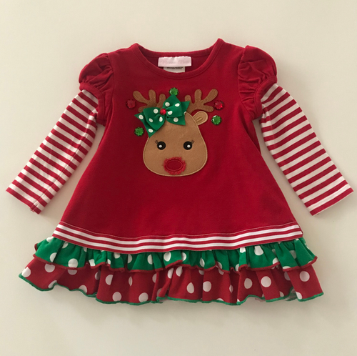 bonnie jean green reindeer dress