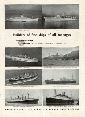 1950s Vintage Vickers Armstrongs Cruise Ship P&O New Zealand Line Photo Print Ad