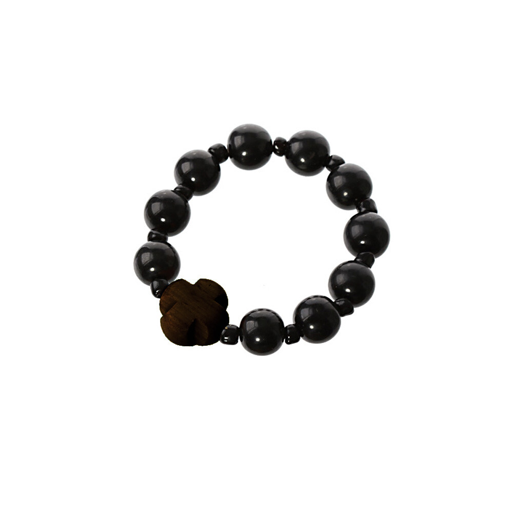 Rosenkranz Gagat 10 Kugel Handarbeit Gebetskette Kommunion schwarzer Bernstein