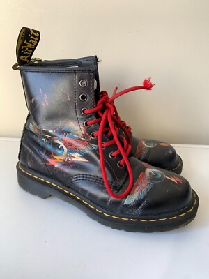 Dr. Martens x Rick Griffin 1460 RG Eye Boots Flying Eyeball Size 6UK Leather