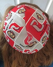 Ohio State The Buckeye handmade 4 panel kippah lined yarmulke NCCA team