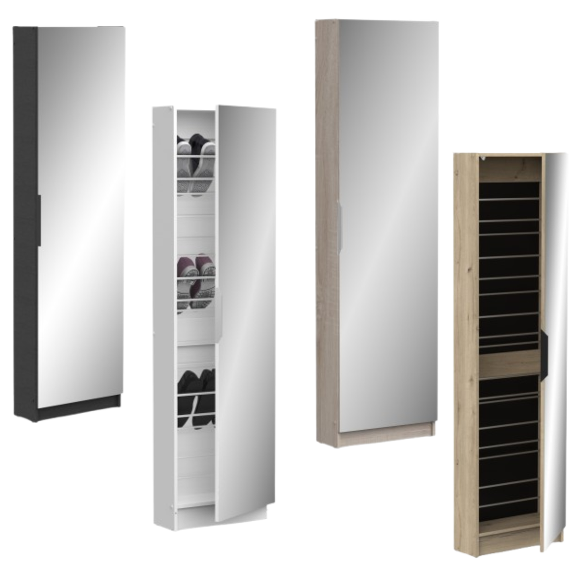 Furnicomp 50 Pair Shoe Storage Cabinet Chelsea Door Bronze And