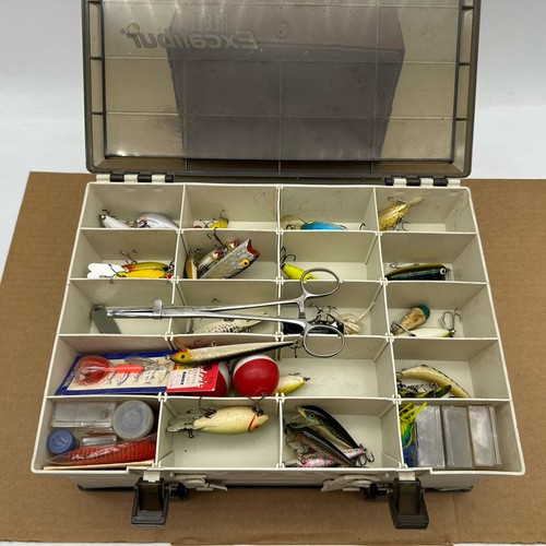 Rebel Excalibur Tackle Box Vintage Double Sides W/ Lures Heddon Torpedo 40+ Pcs - 第 1/23 張圖片