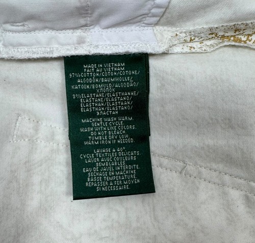 Lauren Ralph Lauren Chino Pants Gold Paisley Printed size 10 - Picture 14 of 17
