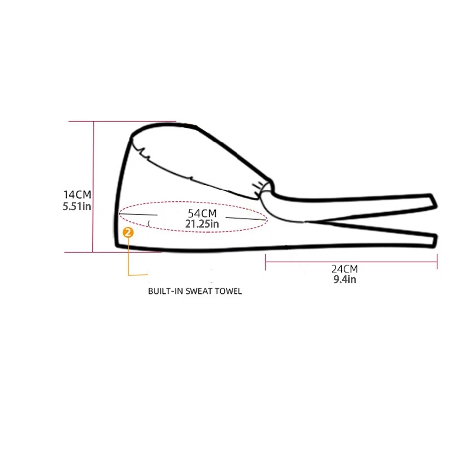 Хирургическая скраб-шапка для врача медсестры кухонная хлопковая шапка с регулируемым ободком сделано в США - Изображение 3 из 3