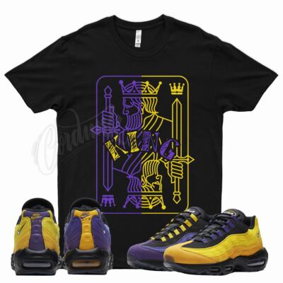 KING T Shirt for N LeBron Air Max 95 Home Team Lakers Court Purple Yellow 