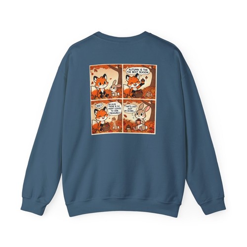 Cute Woodland Comic Fox & Rabbit sweatshirt _ unisex, super soft, cute animal, p - Picture 6 of 10