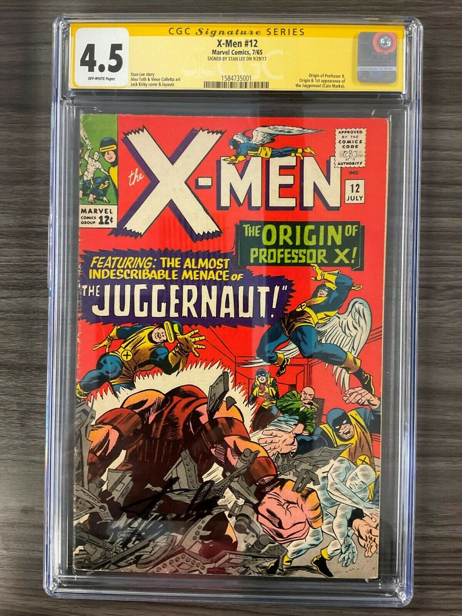 X-Men #12 CGC 4.5 1965 STAN LEE SIGNED! Signature! 1st Juggernaut