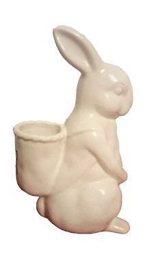 Rae Dunn Easter Bunny HOP Basket LL  Ivory Ceramic Tabletop VHTF NWT