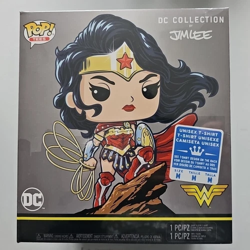 Jim Lee DC COLLECTION POP Heroes Wonder Woman Vinyl Figure & T-Shirt Size MEDIUM