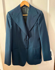 GUCCI Green Single-Breasted Suit Jacket 40R 40in Chest Peak Lapel 2-Button