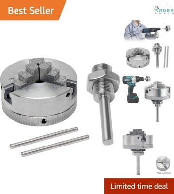 Mini Lathe Chuck Set Alloy Steel 6mm Capacity Self Centering Three Jaw